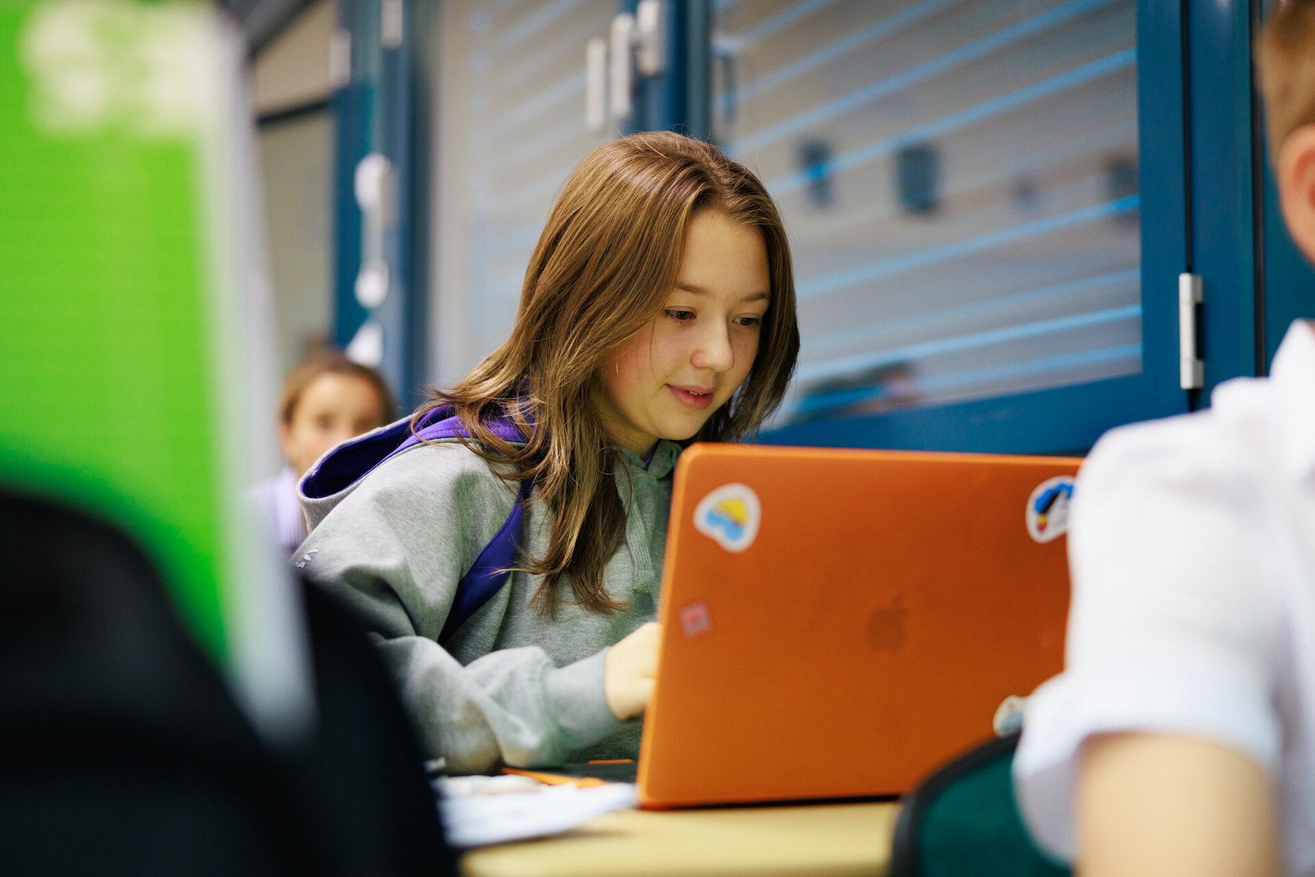 student at the computer